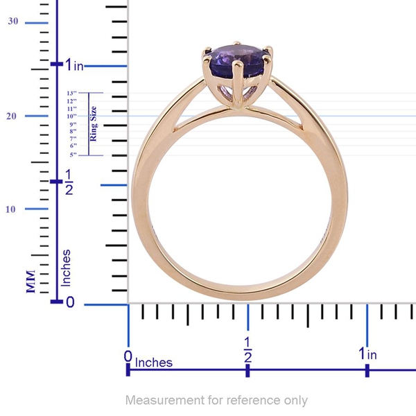 ILIANA 18K Y Gold AAA Tanzanite (Rnd) Solitaire Ring 1.250 Ct.