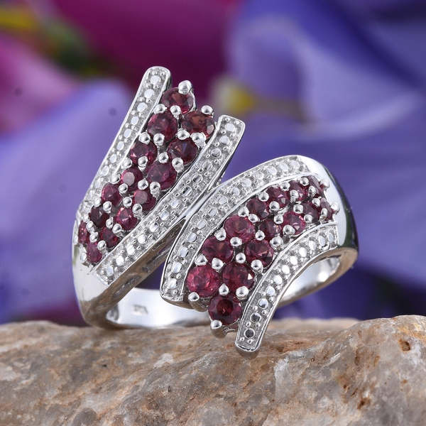 Mahenge Spinel (Rnd) Crossover Ring in Platinum Overlay Sterling Silver 1.750 Ct.