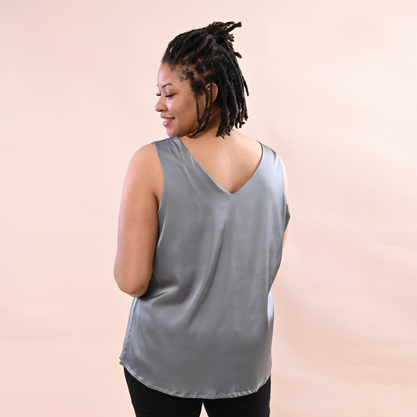 JOVIE Solid Colour Satin Vest (Size up to 18; 56x68cm) - Grey