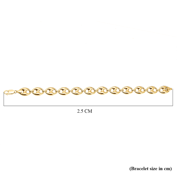 9K Yellow Gold Textured Spiga Bracelet (Size 7.5) with Senorita Clasp, Gold wt 7.10 Gms