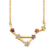 Diamond and Multi Gemstones Necklace (Size18 with 2 Inch Extender) in 14K Gold Overlay Sterling Silv