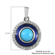 Arizona Sleeping Beauty Turquoise and Natural Cambodian Zircon Enamelled Circle Pendant in Platinum Overlay Sterling Silver 1.52 Ct.