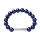 Lapis Lazuli Stretchable Beads Bracelet (Size 8.5) in Stainless Steel 121.50 Ct.