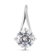 Lustro Stella Sterling Silver Solitaire Pendant Made with Finest CZ 1.500 Ct.