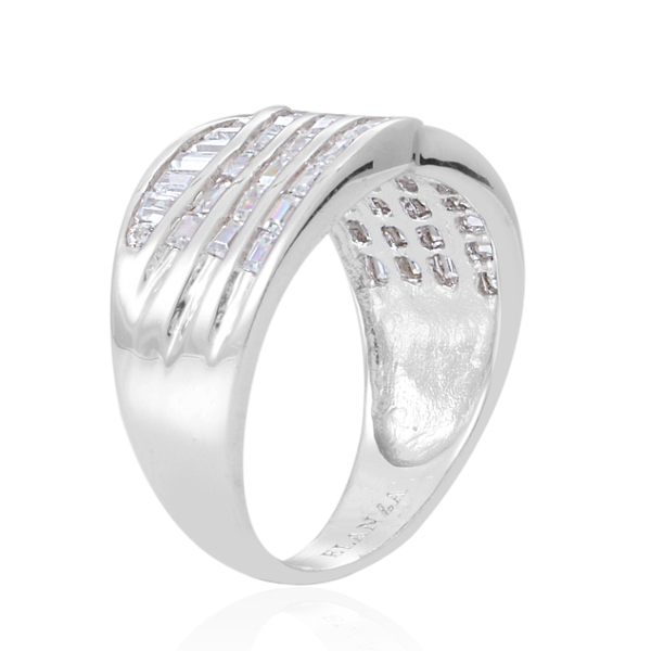 AAA Simulated White Diamond (Bgt) Ring in Sterling Silver