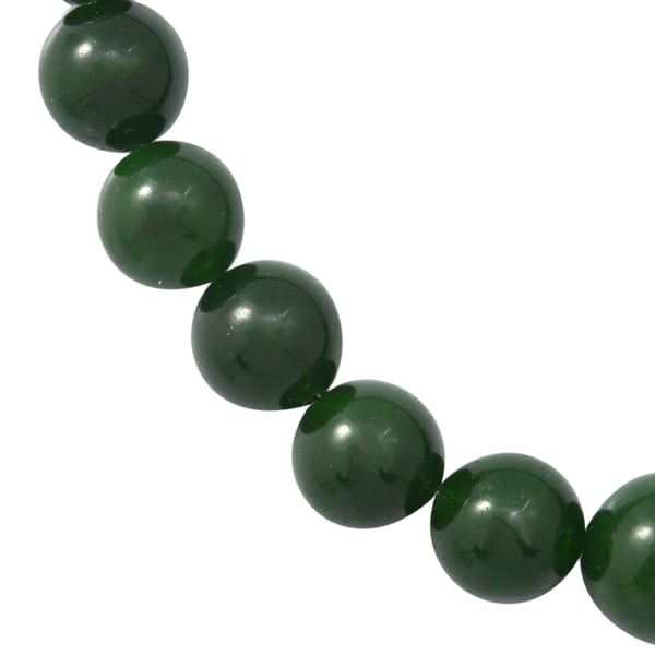 Green Onyx Beads Necklace (Size - 20) with Lobster Clasp in Rhodium Overlay Sterling Silver 330.00 Ct