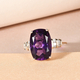 9K Yellow Gold AAA Amethyst and Diamond Ring 6.16 Ct.