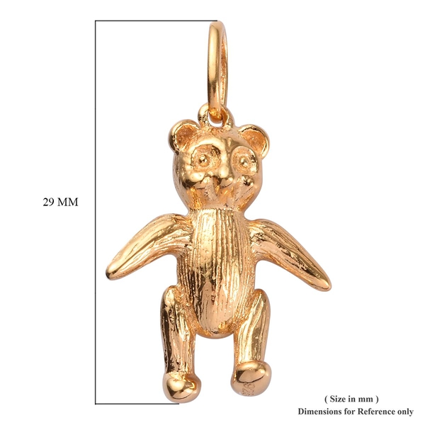 Teddy Bear Silver Charm Pendant in Gold Overlay, Silver wt 4.80 Gms.