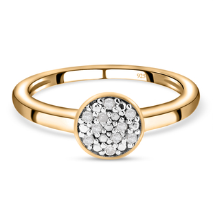 Diamond (Rnd) Ring in 14K Gold Overlay Sterling Silver