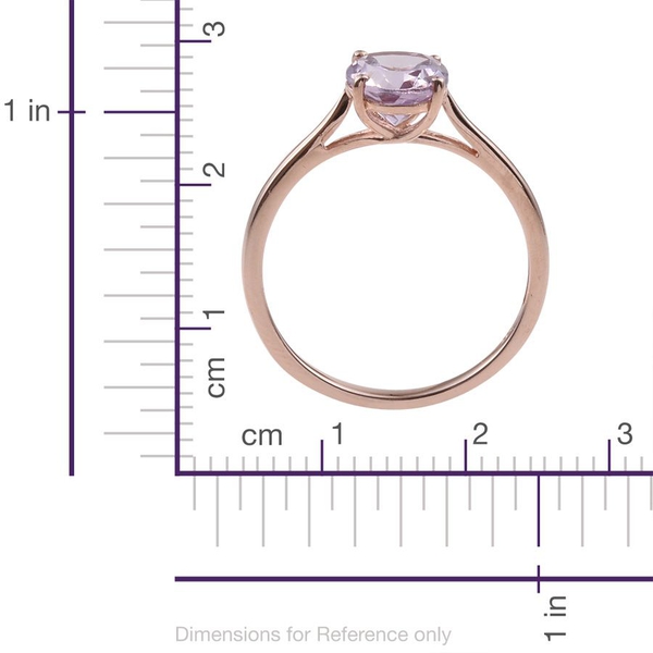 Rose De France Amethyst (Ovl) Solitaire Ring in Rose Gold Overlay Sterling Silver 2.250 Ct.
