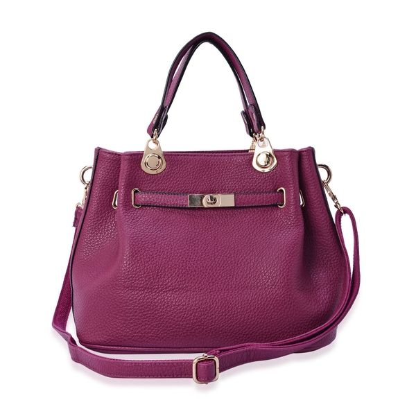 Fuchsia Colour Tote Bag with Adjustable and Removable Shoulder Strap (Size 31.5x24x16 Cm)