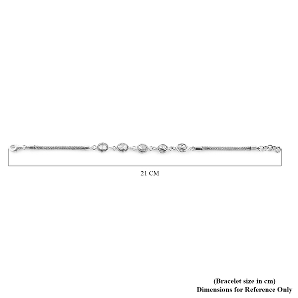 Polki Diamond Bracelet (Size 8) with Lobster Clasp in Sterling Silver 1.50 Ct.
