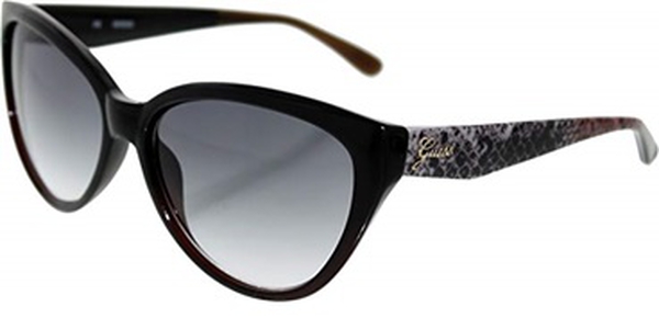 GUESS Cat-Eye Sunglasses with Leopard Sides and Grey Lenses