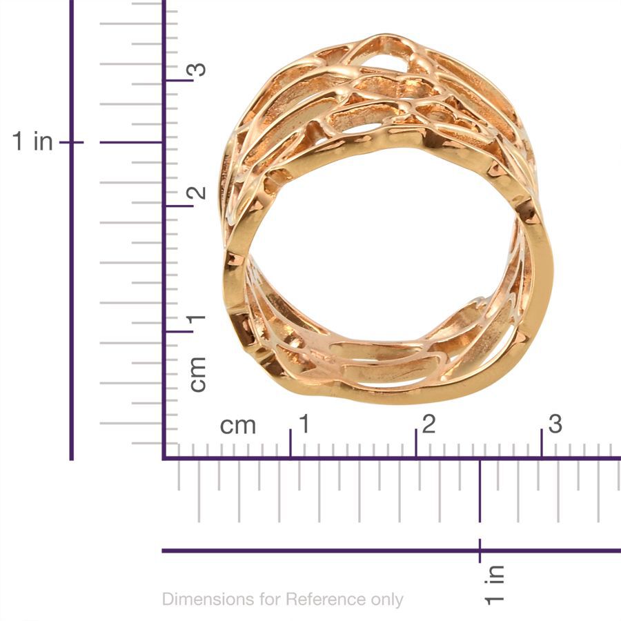 14K Gold Overlay Sterling Silver Hearts Band Ring, Silver wt 4.80 Gms.