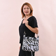 Zebra Pattern Convertible Bag with Shoulder Strap (Size 32x25x12Cm) - Black & White