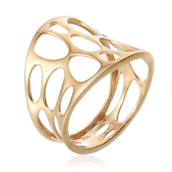 14K Gold Overlay Sterling Silver Ring, Silver wt 3.35 Gms.