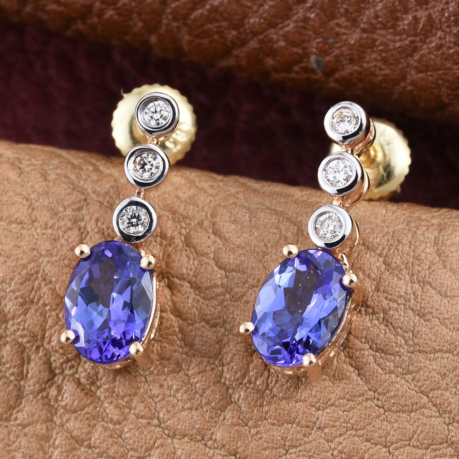 Gold Earrings Aaa Tanzanite Earrings ILIANA 18K Yellow Gold AAA