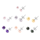 Set of 7 - Multi Pearl Stud Earrings (with Push Back) in Stainless Steel