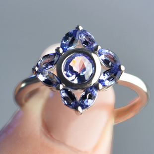 Isabella Liu Floral Collection - Tanzanite Floral Ring in Rose Gold Overlay Sterling Silver