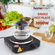 Homesmart 1000W Single Hot Plate for Cooking (Includes 5 Level of Pressure Temperature Control) - Black