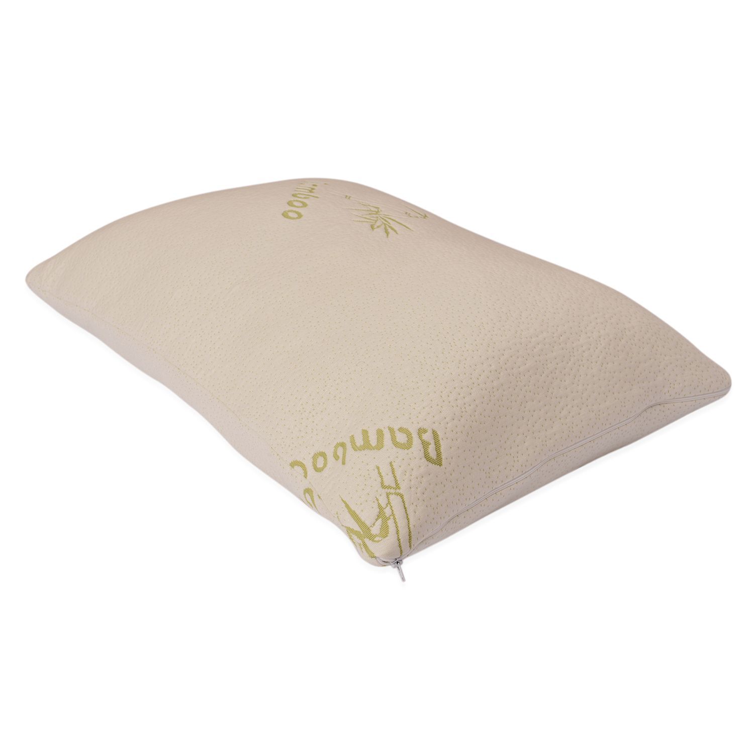Bamboo Memory Foam Cloud Pillow with Removable Supersoft Cover, Hypoallergenic, Antimicrobial (Size 75x50 cm).