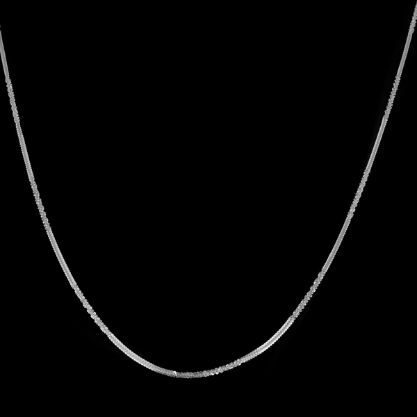 NY Close Out - Platinum Overlay Sterling Silver Margherita Chain (Size - 20) with Lobster Clasp