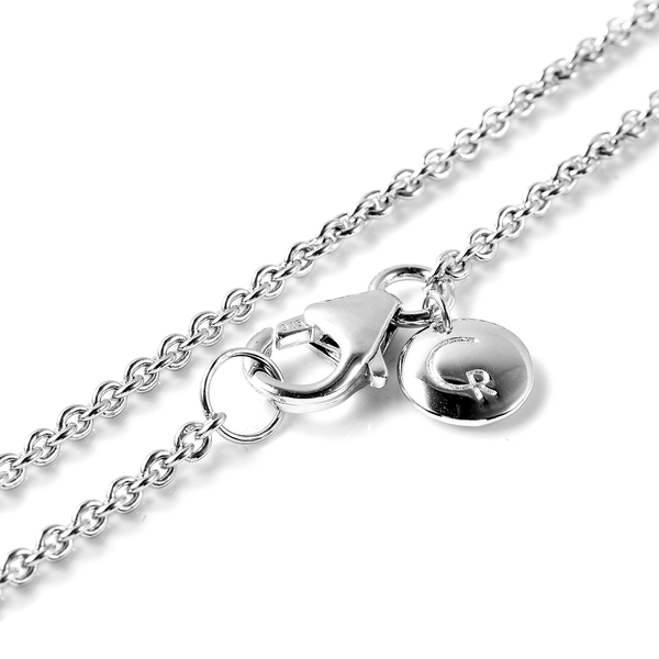 RACHEL GALLEY Heart Necklace (Size 24) in Rhodium Overlay Sterling Silver