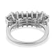 Lustro Stella Platinum Overlay Sterling Silver Ring Made with Finest CZ 2.89 Ct