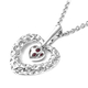 RACHEL GALLEY Amore Collection - African Ruby (FF) Heart Pendant with Chain (Size 18/20/24) in Rhodium Overlay Sterling Silver, Silver wt. 10.31 Gms
