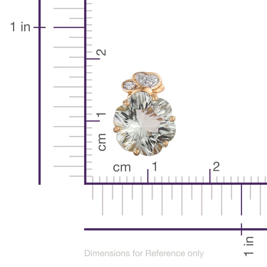 GP Green Amethyst, Natural Cambodian Zircon and Kanchanaburi Blue Sapphire Stud Earrings (with Push Back) in 14K Gold Overlay Sterling Silver 8.750 Ct.