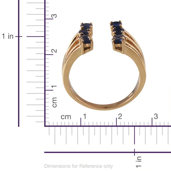 Kanchanaburi Blue Sapphire (Rnd) Ring in 14K Gold Overlay Sterling Silver 1.500 Ct.