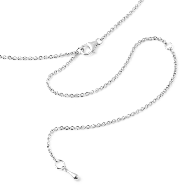 LucyQ Tears Collection - Rhodium Overlay Sterling Silver Necklace ( Size 18/22/26)