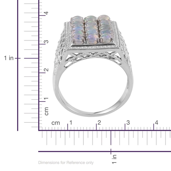 Ethiopian Welo Opal (Rnd) Ring in Platinum Overlay Sterling Silver 3.000 Ct.
