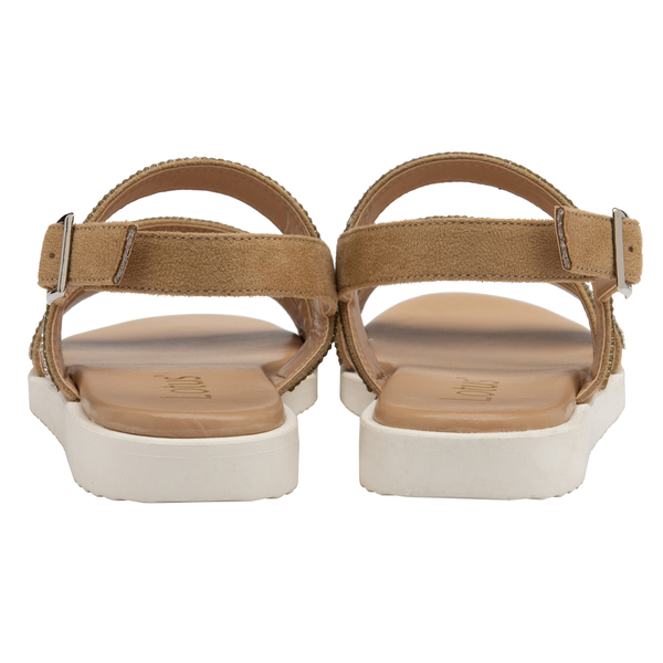 Lotus Olive Diamante Sling-Back Sandals - Nude