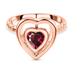 RACHEL GALLEY Rhodolite Garnet Heart Ring in Vermeil Rose Gold Overlay Sterling Silver