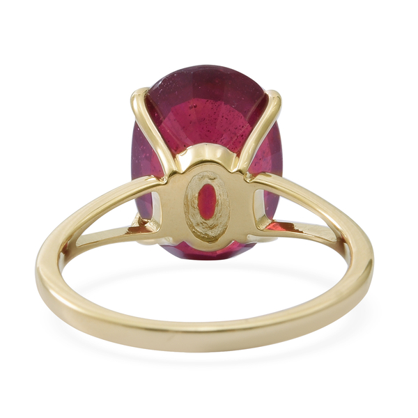 9K Yellow Gold AAA Rare Size African Ruby (Ovl) Solitaire Ring 8.500 Ct.