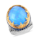 Sajen Silver CULTURAL FLAIR Collection - Doublet Quartz and  Blue Sapphire Ring in Platinum Overlay Sterling Silver 17.32 Ct.