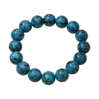 Blue Chalcedony Enhanced Ball Beads Stretchable Bracelet (Size 7.5) 100.00 Ct.
