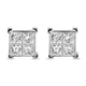 NY Close Out 14K White Gold Princess Cut Diamond (I1-I2/G-H) Earrings (with Screw Back) 1.00 Ct.