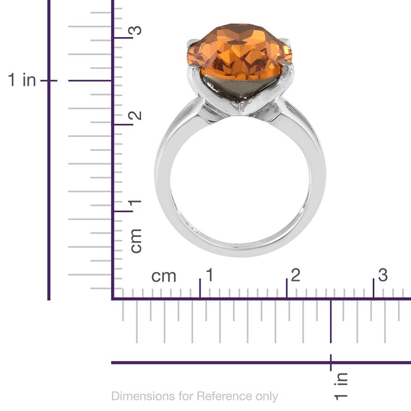 - Topaz Colour Crystal (Ovl) Ring in ION Plated Platinum Bond 10.500 Ct.