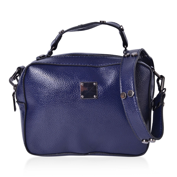 Navy Colour Crossbody Bag with External Zipper Pocket and Removable Shoulder Strap (Size 20X15X7.5 C