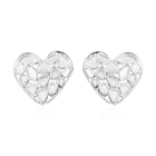 Artisan Crafted Polki Diamond Heart Earrings in Sterling Silver 1.43 Ct.