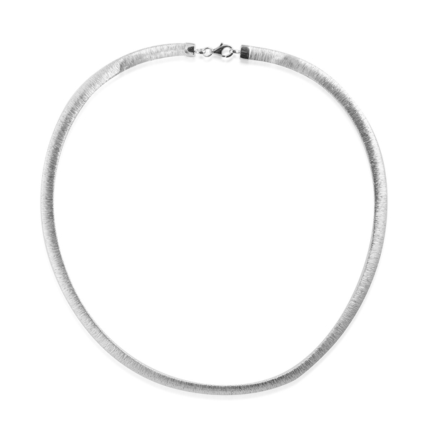 Close Out Deal Rhodium Plated Cleopatra Style Diamond Cut Sterling Silver Necklace (Size 18), Silver