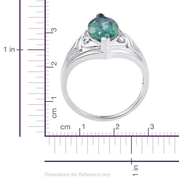 Peacock Quartz (Mrq) Solitaire Ring in Platinum Overlay Sterling Silver 4.500 Ct.