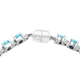 Arizona Sleeping Beauty Turquoise (Rnd) Bracelet (Size 8) with Magnetic Lock and Safety Clasp in Platinum Overlay Sterling Silver 8.25 Ct, Silver wt 11.52 Gms