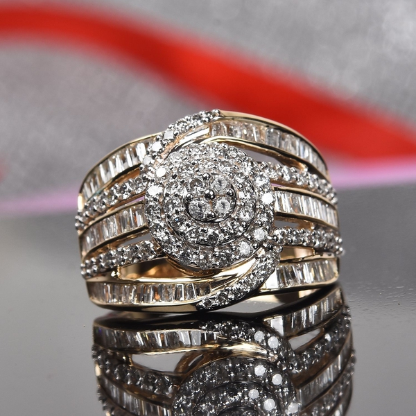 Signature Collection- 9K Yellow Gold SGL Certified Diamond (I2-I3/G-H) Ring 2.00 Ct, Gold wt 5.30 Gms