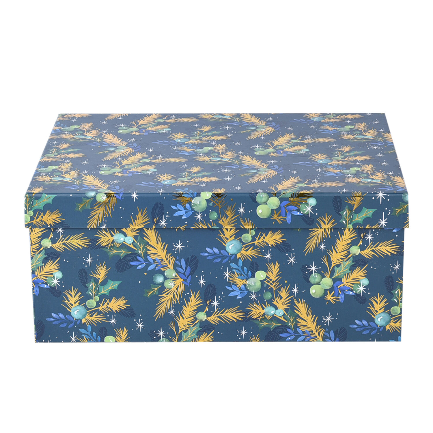 Set of 10 - Christmas Berry with Leaves Pattern Gift Boxes - Green