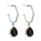Elite Shungite Dangling Earrings With Push Back in Platinum Overlay Sterling Silver 2.01 Ct.