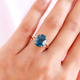9K Yellow Gold Teal Kyanite Solitaire Ring 5.79 Ct.