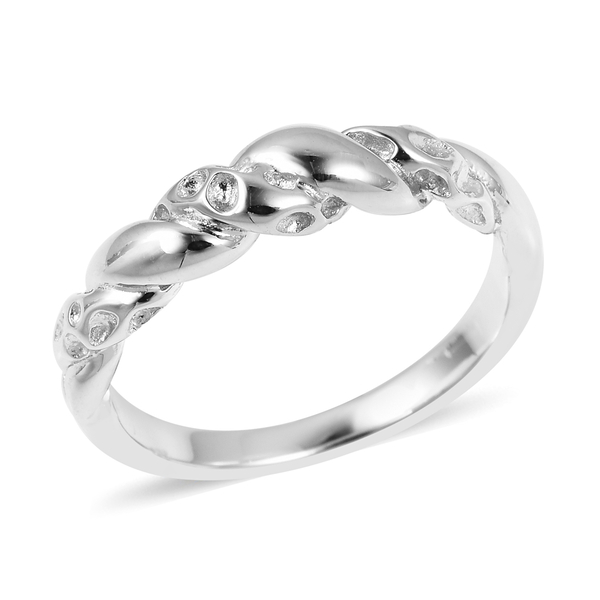 RACHEL GALLEY Twisted Lattice Ring in Rhodium Plated Sterling Silver